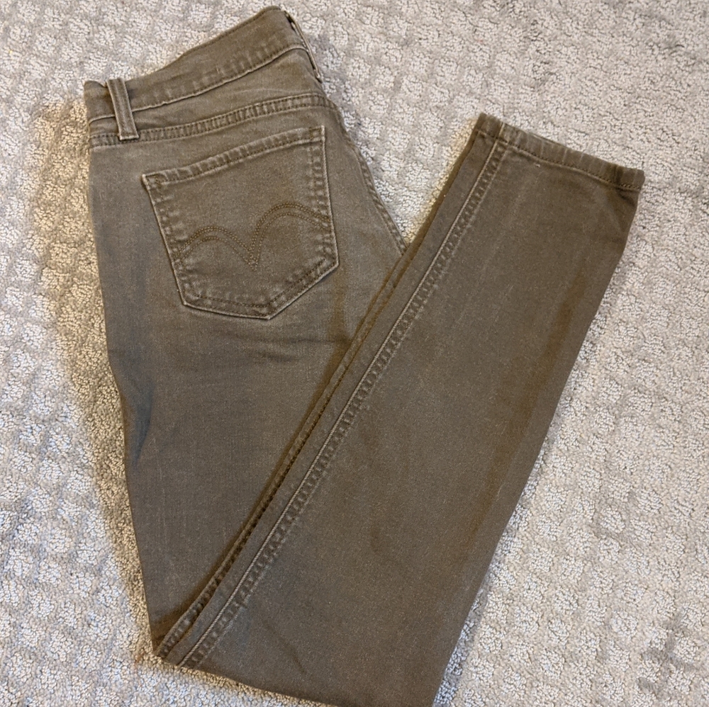 Levi's 524 Olive Green Skinny Levis Jeans